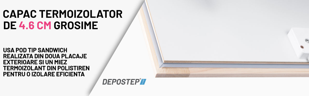 Scara pod aluminiu DEPOSTEP ALP - capac termoizolator de 4.6cm grosime